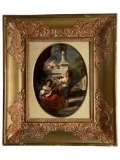 Narcisse Virgilio DÃ­az - Oil on Wood Panel Serenade Painting