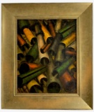 Nadedzhda Udaltsova (1886-1916) Oil & Gouache on Panel Composition