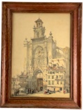 Ink and Watercolor on Paper, Painting of Ship Signed R. Cayler
