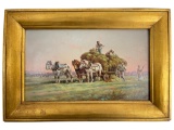 Oil on Board American West Painting Signed Campbell