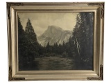 Antique Silver Gelatin B&W Photograph of Yosemite