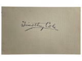 Timothy Cole (1852-1931) American Wood Engraver Cut Signature