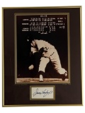 Sandy Koufax Framed Cut Signature and Photograph of No Hitter with COA