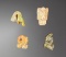 OLD CHINESE STONE figurine lot of 4