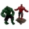 Vintage Marvel Red Hulk & The Incredible Hulk Diamond Select PVC Statues