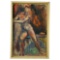Vintage Mid-Century Signed William D. Laculla Nude Person Oil on Canvas Painting