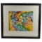 Vintage Abstract Marker Drawing on Board Signed on The Bottom Right By Gwin