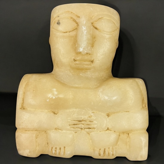 South Arabian Sabaean 1-4C BC Stone seated inscribed idol