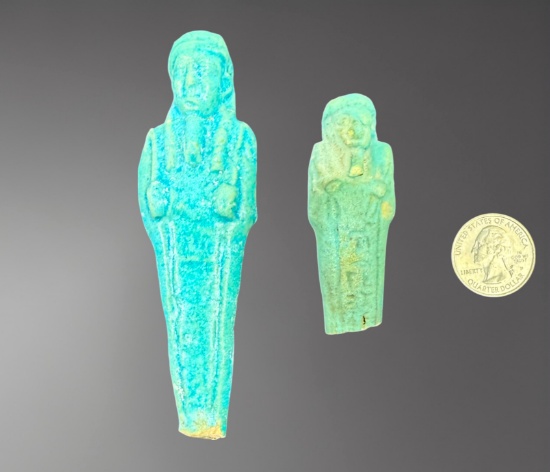 Pair of Inscribed Egyptian Ushabtis â€“ Late Period, circa 664â€“332 BC