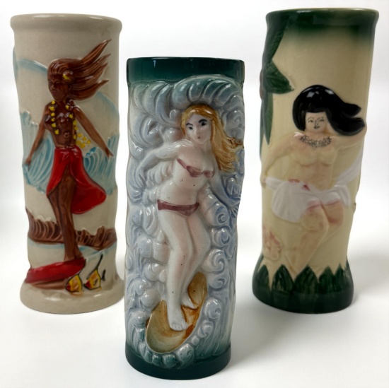 Vintage Hawaiian Hula GIrl Vase 8"