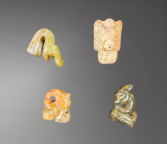 OLD CHINESE STONE figurine lot of 4