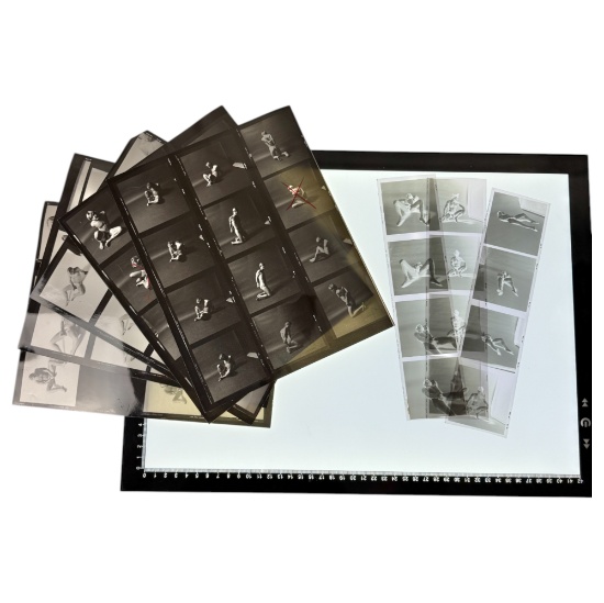 Vintage Adult Gay Male Interest Movie Sceen Shoot Film Production Contact Sheet Photo and Negative
