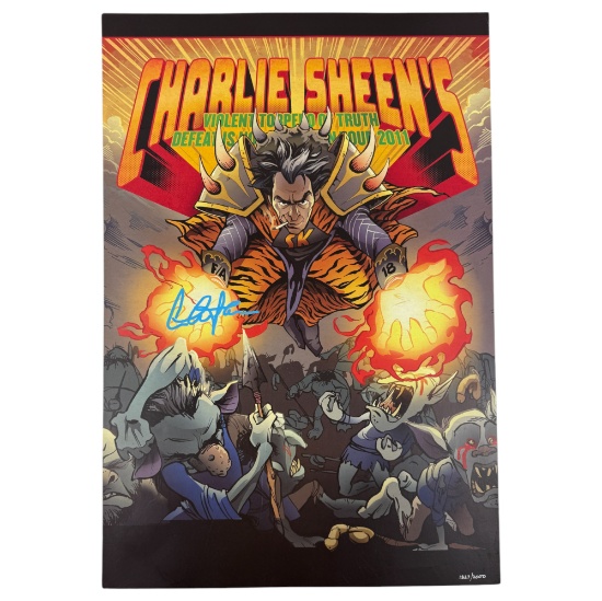 Charlie Sheen's Violent Torpedo of Truth Signed Tour poster 1527/2000