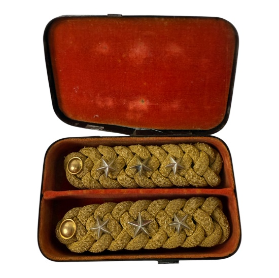 Vintage Japanese Imperial Army WW2 Captain Epaulets in Case
