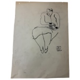 Ink on Paper Drawing Sanyu Chinese-French