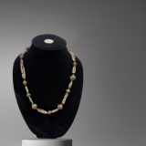 Egyptian Ancient faience and bronze bead necklace