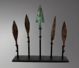 Near Eastern Bronze Spear Points on Display â€“ 3rd Century BC Set of 5