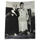 Vintage Black & White Photo Signed in Pen Elizabeth Taylor & Mike Todd