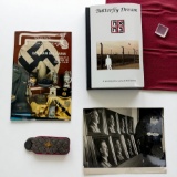 Vintage WW2 German Books and Photo of Paintings of The Fuehers Face and a Colonel Standartenfueher e