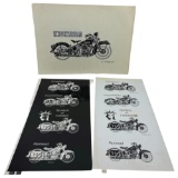 Vintage Harley Davidson Knuckle-Head Motor Cycle Decoupage By STARWEST