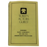 Vintage Screen Actors Guild Book, Codified Basic Agreement of 1989 For Independent Producers