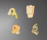 OLD CHINESE STONE figurine lot of 4