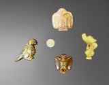 OLD CHINESE STONE figurine lot of 6