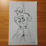 Vintage Randy Coleman Pen and Pencil Drawing, Steroid A$$