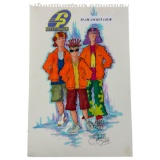 Vintage Signed Rocket Power Pen And Oil Marker Drawing Team Jacket Costume Design Art