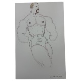 Randy Coleman Signed Gay Male Interest Original Drawing Illustration Art
