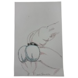 Randy Coleman Signed Gay Male Interest Original Drawing Illustration Art