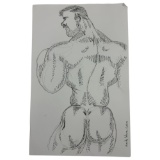 Randy Coleman Signed Gay Male Interest Original Drawing Illustration Art
