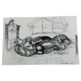 Randy Coleman Signed Gay Male Interest Original Drawing Illustration Art