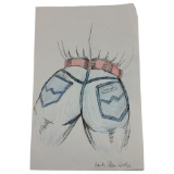 Randy Coleman Signed Gay Male Interest Original Drawing Illustration Art