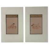 Vintage Indian Kama Sutra Art Painting on Paper With Writing On Back 5inx7in