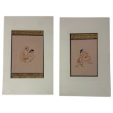 Vintage Indian Kama Sutra Art Painting on Paper With Writing On Back 5inx7in
