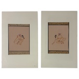 Vintage Indian Kama Sutra Art Painting on Paper With Writing On Back 5inx7in