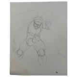 Vintage Street Fighter Drawing On Paper Of M.Bison, 14inx11in
