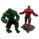 Vintage Marvel Red Hulk & The Incredible Hulk Diamond Select PVC Statues