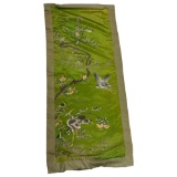 Antique Chinese Silk Embroidery Panel Tapestry Floral Bird Design