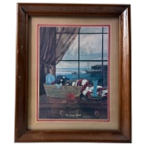 Vintage Lithograph The Sewing Basket By William McPheeters