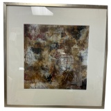 Vintage Abstract Painting on Canvas Signed by Clearwater