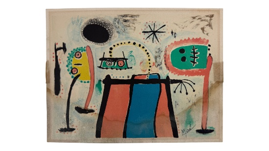 Surreal Abstract Print Artwork Signed Miro