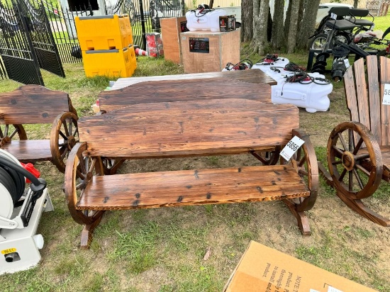 wagon wheel bench
