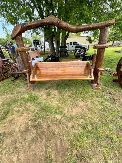 Cedar bench swing