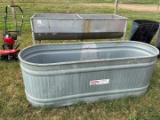 1 DOUBLE STAINLESS SINKS & 1 BEHLEN COUNTY STOCK TANK