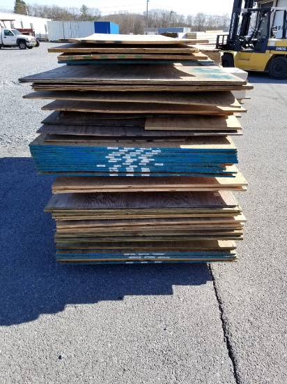 Pallets of misc. plywood sold as a group ( Painted # 10 )
