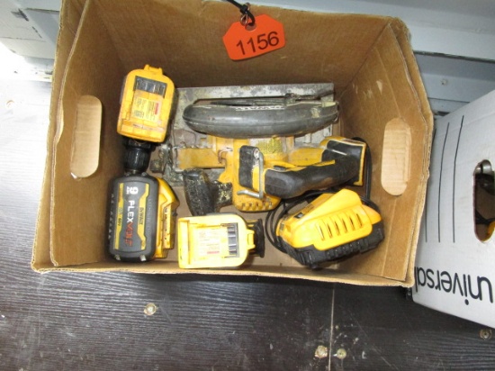 Box of Dewalt Cordless Tools