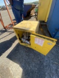 Yellow Metal Cabinet w/Contents