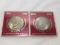 (2) U.S. Eisenhower Commemorative Silver Dollars